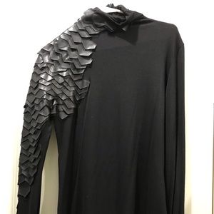Black mock neck Raven top